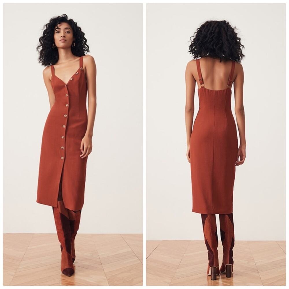 Song of Style Women's Isla Sleeveless Midi Dress in Sierra Brown Size Small